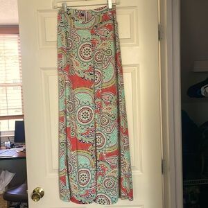 Bright paisley print palazzo pants